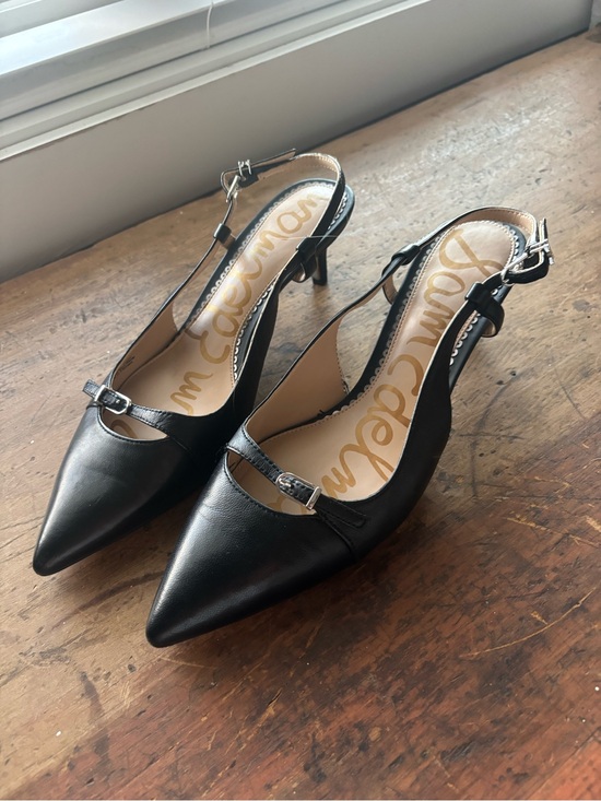 Sam Edelman Shoes - Sam Edelman Black Pointed T‑Strap Slingback Pumps